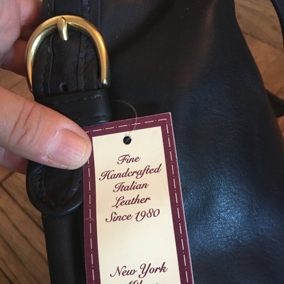 Black Leather Drawstring Handbag•Hobo•Crossbody - Picture 5 of 8